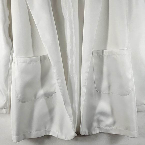 White Unbranded Uniform Long Sleeve Open Front Blazer Size S - Picture 3 of 5